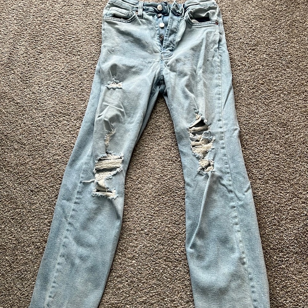 High rise, straight leg jeans